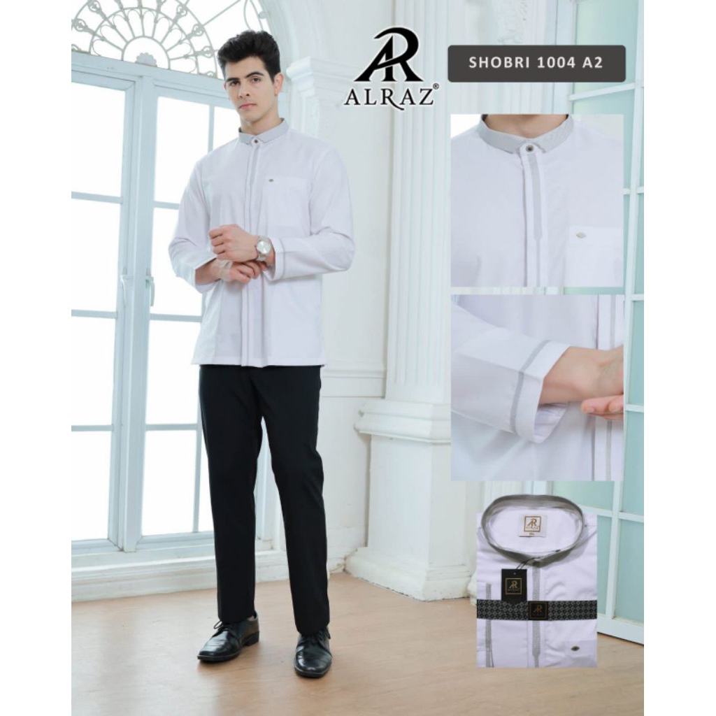 Al RAZ SHOBRI 1004A2 Lengan Panjang Putih Non Manset