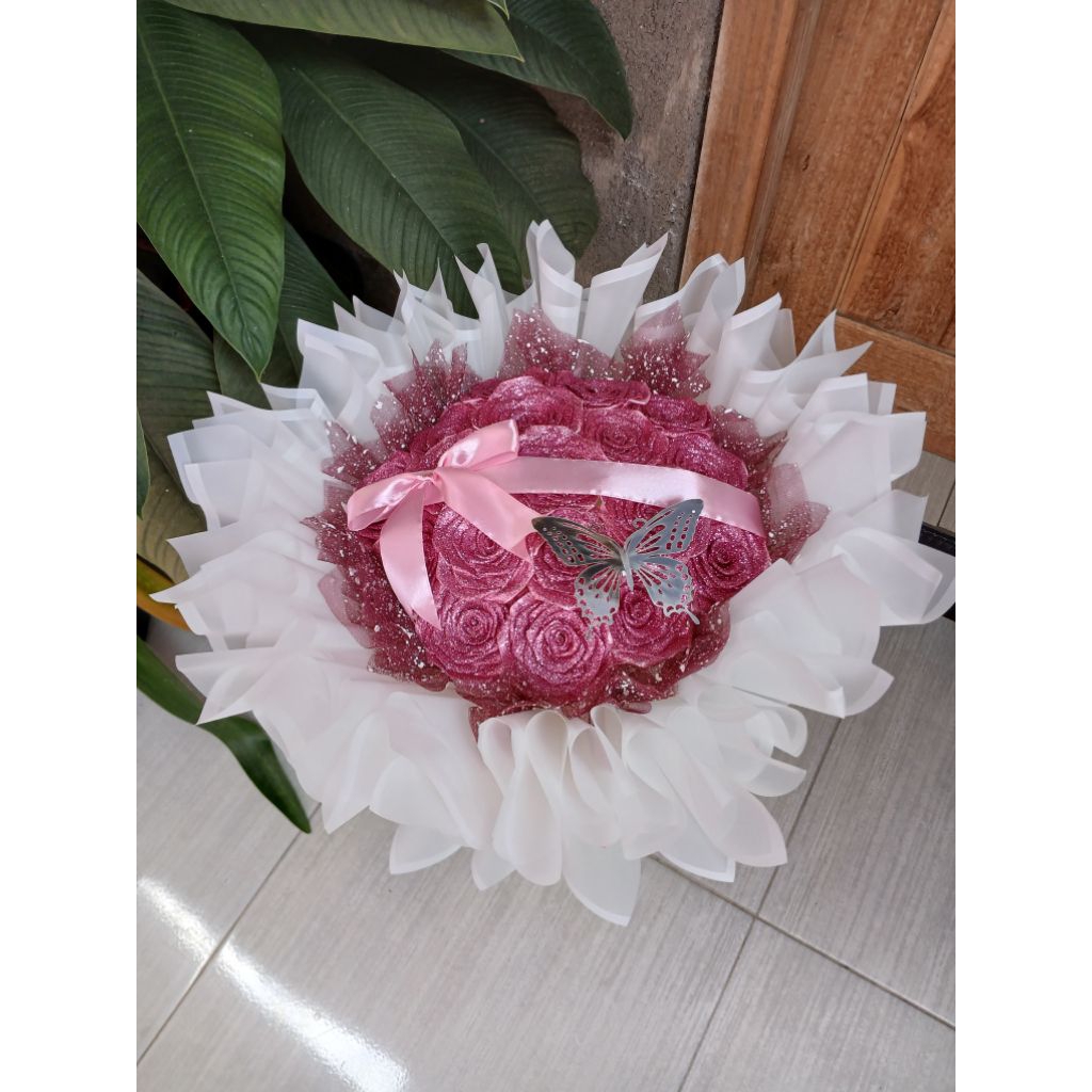 

Buket Bunga Pita Satin Dusty 18 Tangkai Glitter (Baca Deskripsi)