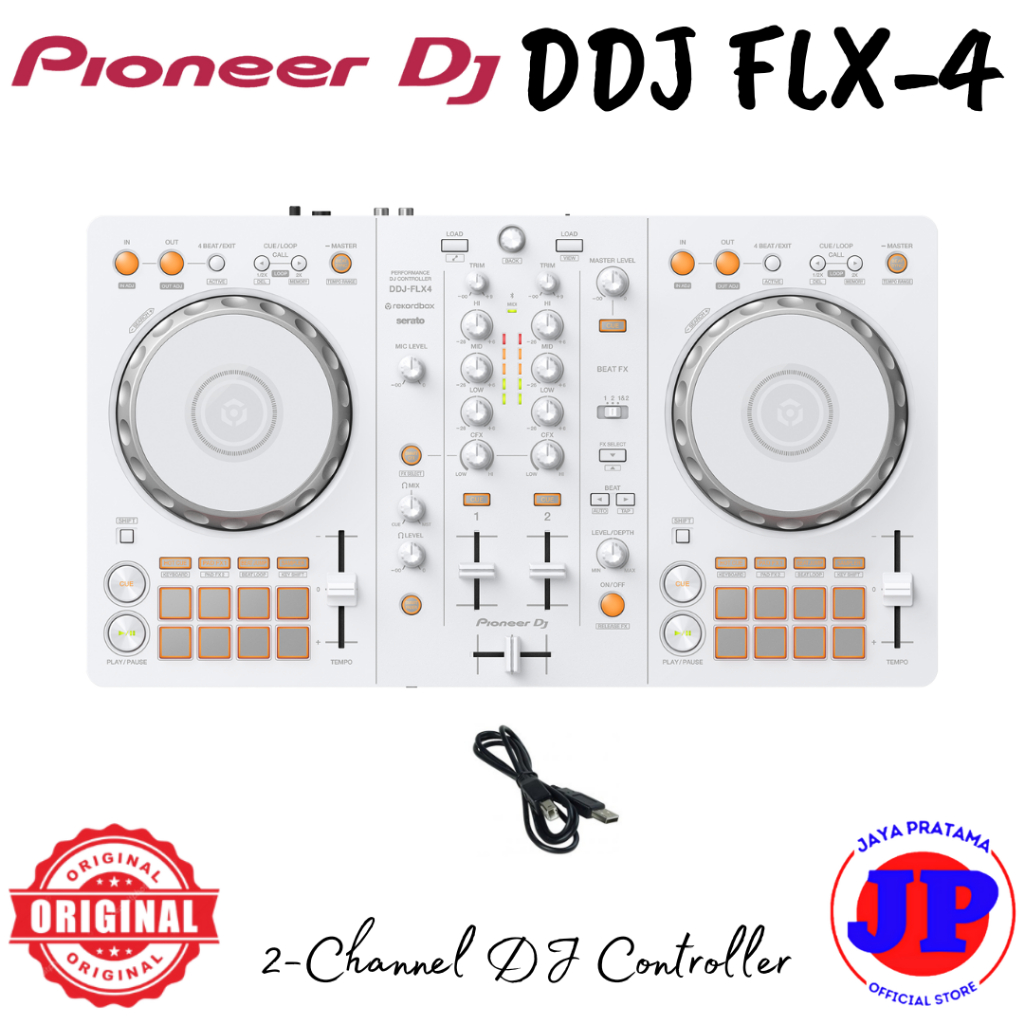 Pioneer DJ DDJ FLX4 2-Channel DJ Controller White Original Pioneer FLX-4 Putih