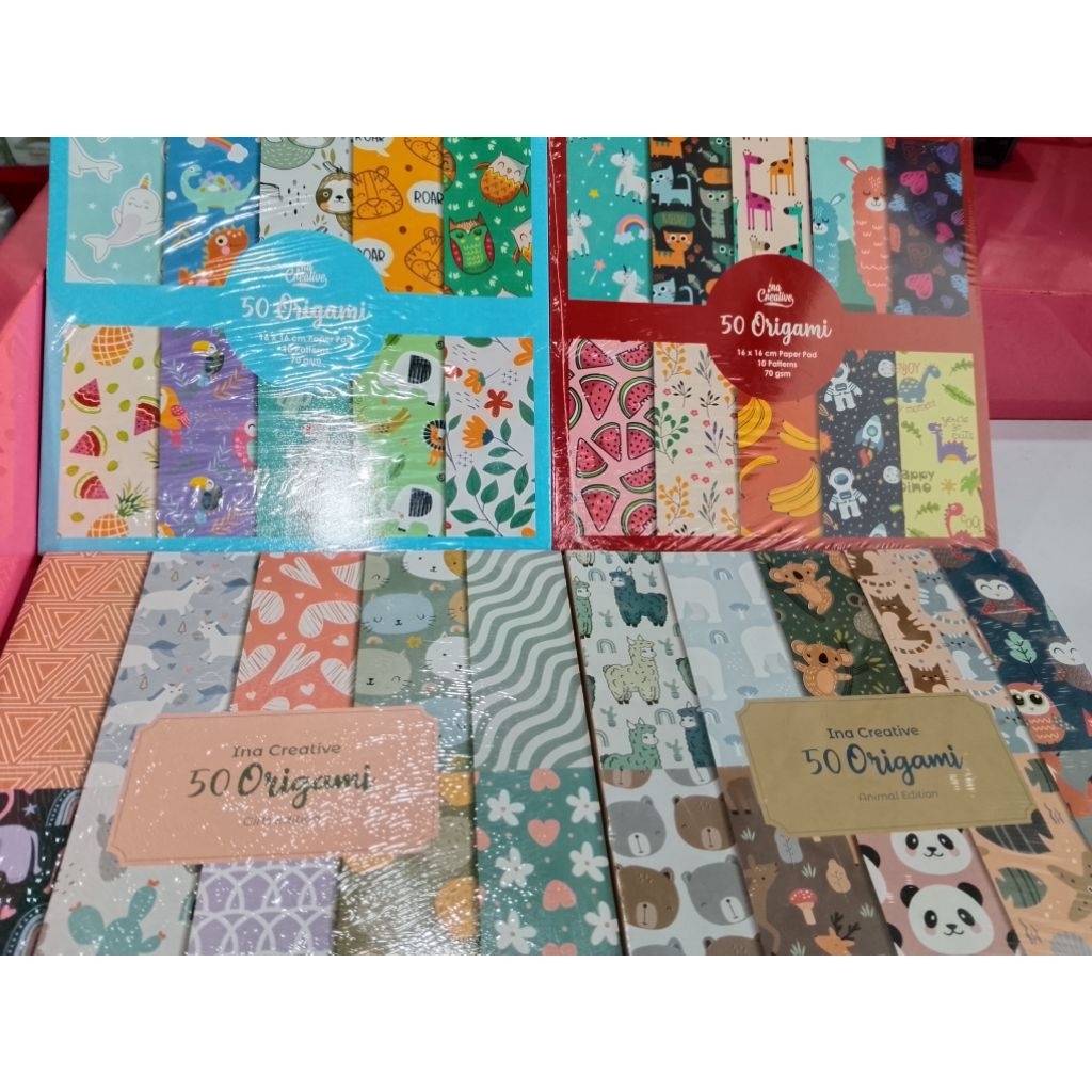 

[1pack / 50 Lembar] 16x16 Cm Origami Paper / Kertas Origami 10 Motif INA CREATIVE