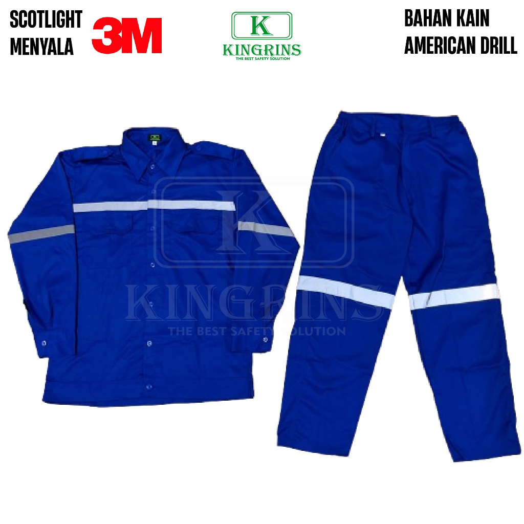 Promo Wearpack Safety Baju & Celana Kingrins American Drill Premium + Scotlight 3M