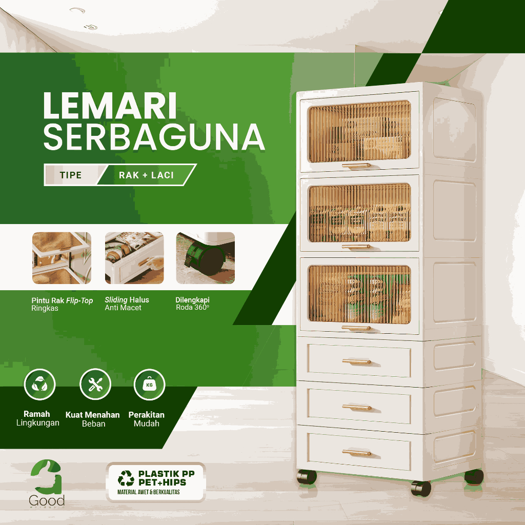 Lemari Baju Loker Rak Plastik Rak Penyimpanan Serbaguna Nakas Rak Bumbu Minimalis Estetik
