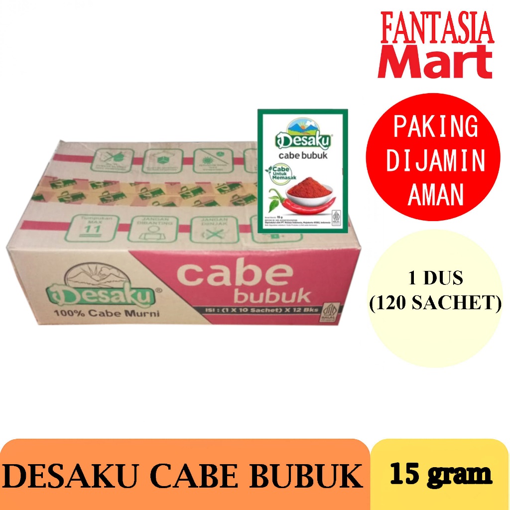 

DESAKU BUBUK CABE 15 GRAM DUS 120 SACHET FUN CORNER DENGAN PAKING AMAN