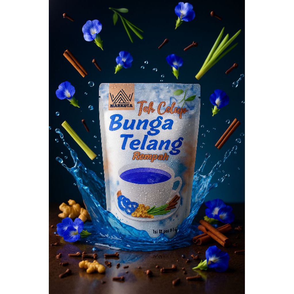 

Bunga Telang. Teh Celup Bunga Telang Rempah. Isi 12pcs