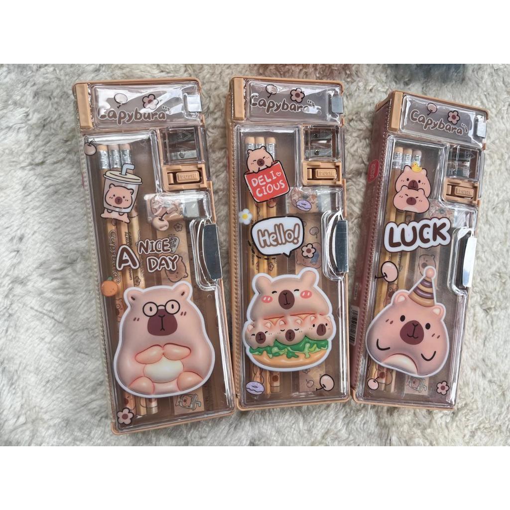

Kotak Pensil Capybara Magnet Box Set Isi Pensil Penghapus & Penggaris Tempat Pensil Lucu XPM 575-2
