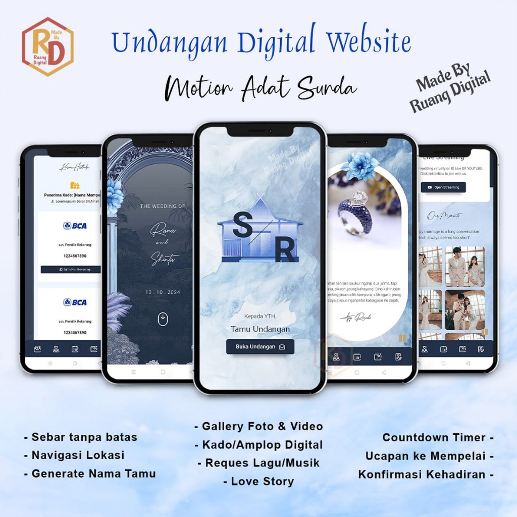 Undangan Pernikahan Digital Website Tema Motion Adat Sunda
