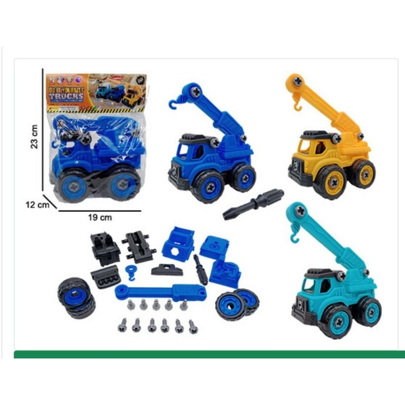 Mainan Edukasi anak Truck Crane 8083 Mainan anak DIY Truck Crane