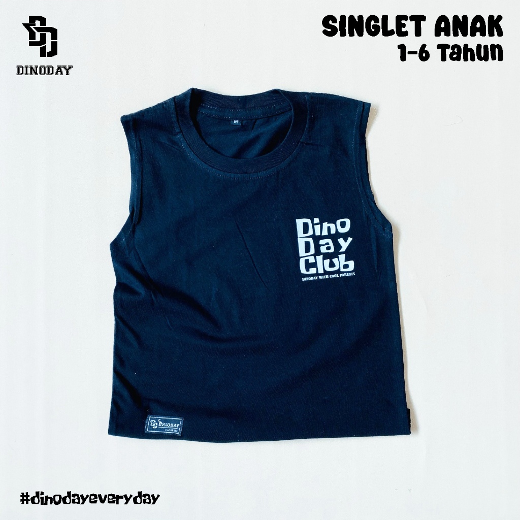ESTISHOP X DINODAY Singlet Baju Kaos Singlet Kutung Dinoday Anak Laki Laki Perempuan Usia 1-9 Tahun