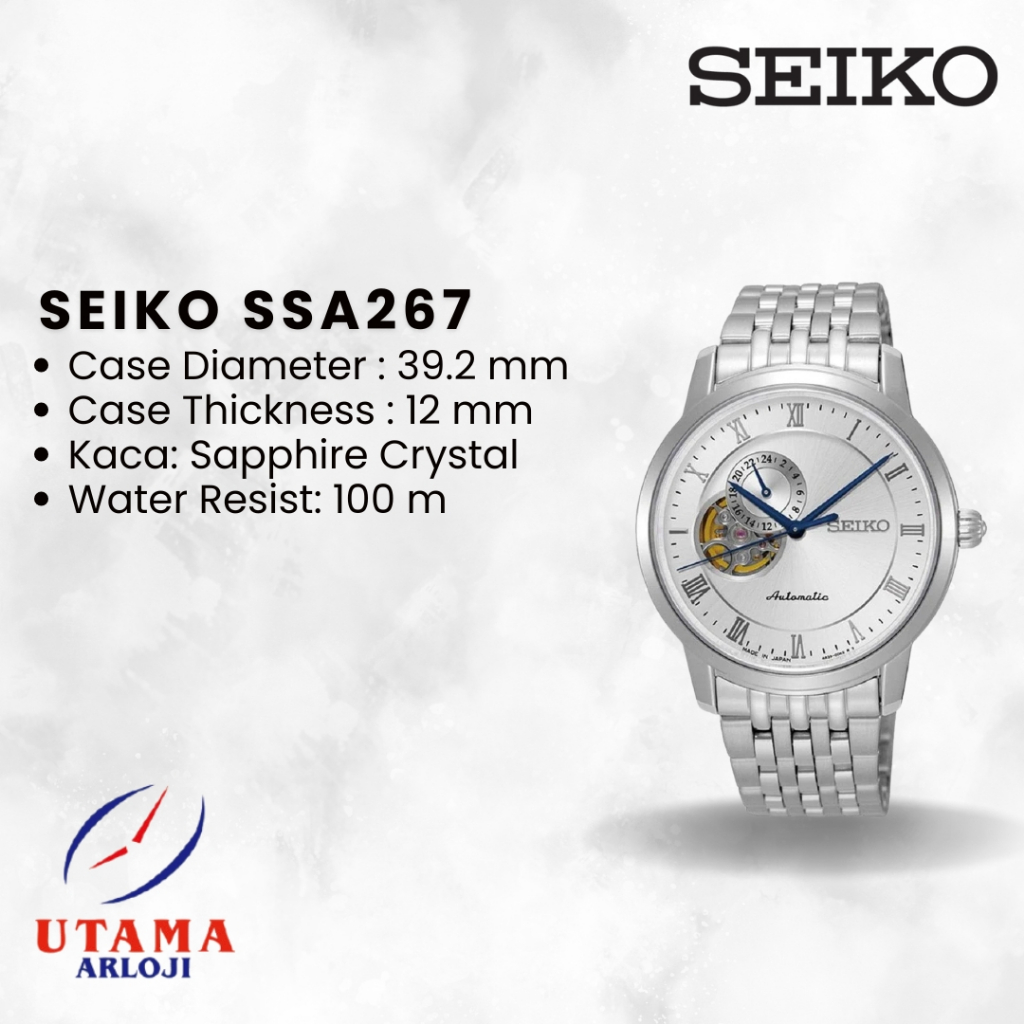 SEIKO Presage SSA267 Open Heart Dial Jam Tangan Automatic Pria