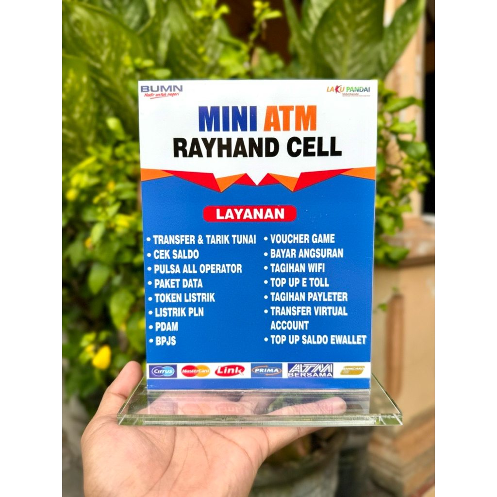 

PAPAN MEJA AKRILIK BAHAN TEBAL UKURAN 15x20cm MINI ATM BISA CUSTOM NAMA AGEN / TOKO