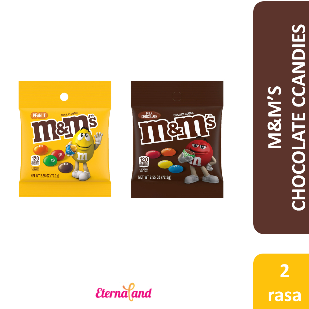 

M&M Chocolate Candies Bag 2.55 oz - cokelat impor USA
