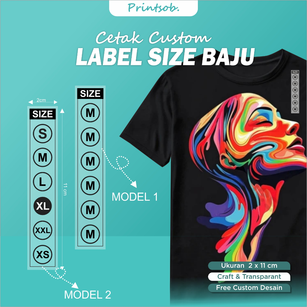 

Stiker Size Baju Tshirt,Label Kaos Transparant Custome