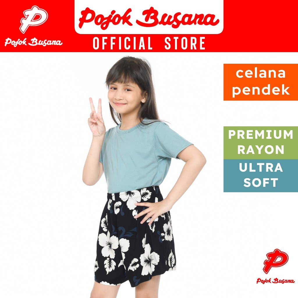 Pojok Busana Celana Pendek Anak Perempuan Rayon Print Allsize