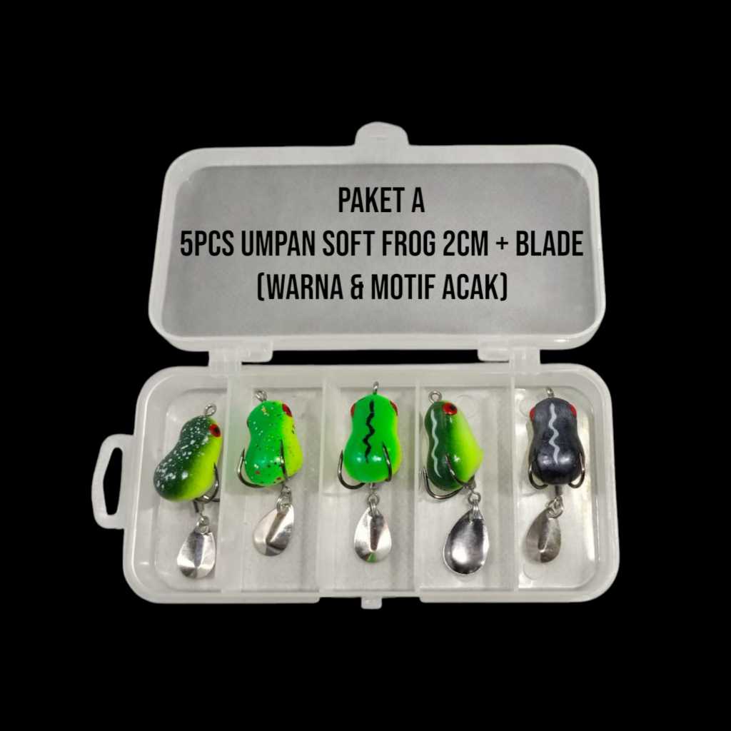 [PAKET] Umpan Pancing Set Bait Casting BC Minnow/Kodok Dan Kotak Umpan