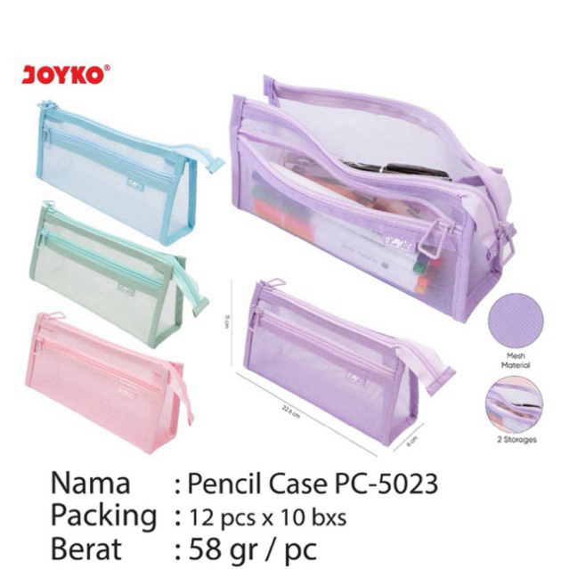 

Zipper Pencil Case PC5023 2 STORAGE warna Pastel / Tempat pensil Sleting Pc 5023 / Tempat Alat Tulis Joyko Pc-5023 Pastel Colour