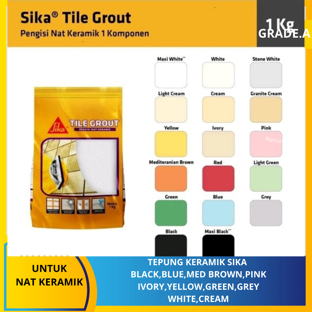 TEPUNG KERAMIK SIKA - tile grout 1kg nat keramik tilegrout semen nat. [A][#TEPUNG KERAMIK]