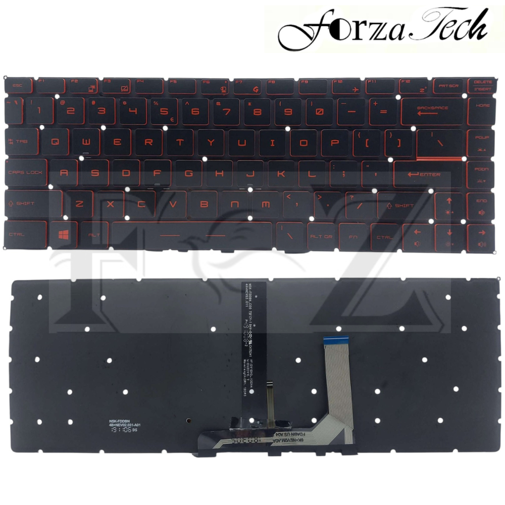 NEW Keyboard MSI GF63 GF63 8RC GF63 8RD GF63 Thin 9SC 10UC 11UD RED Backlight BERGARANSI