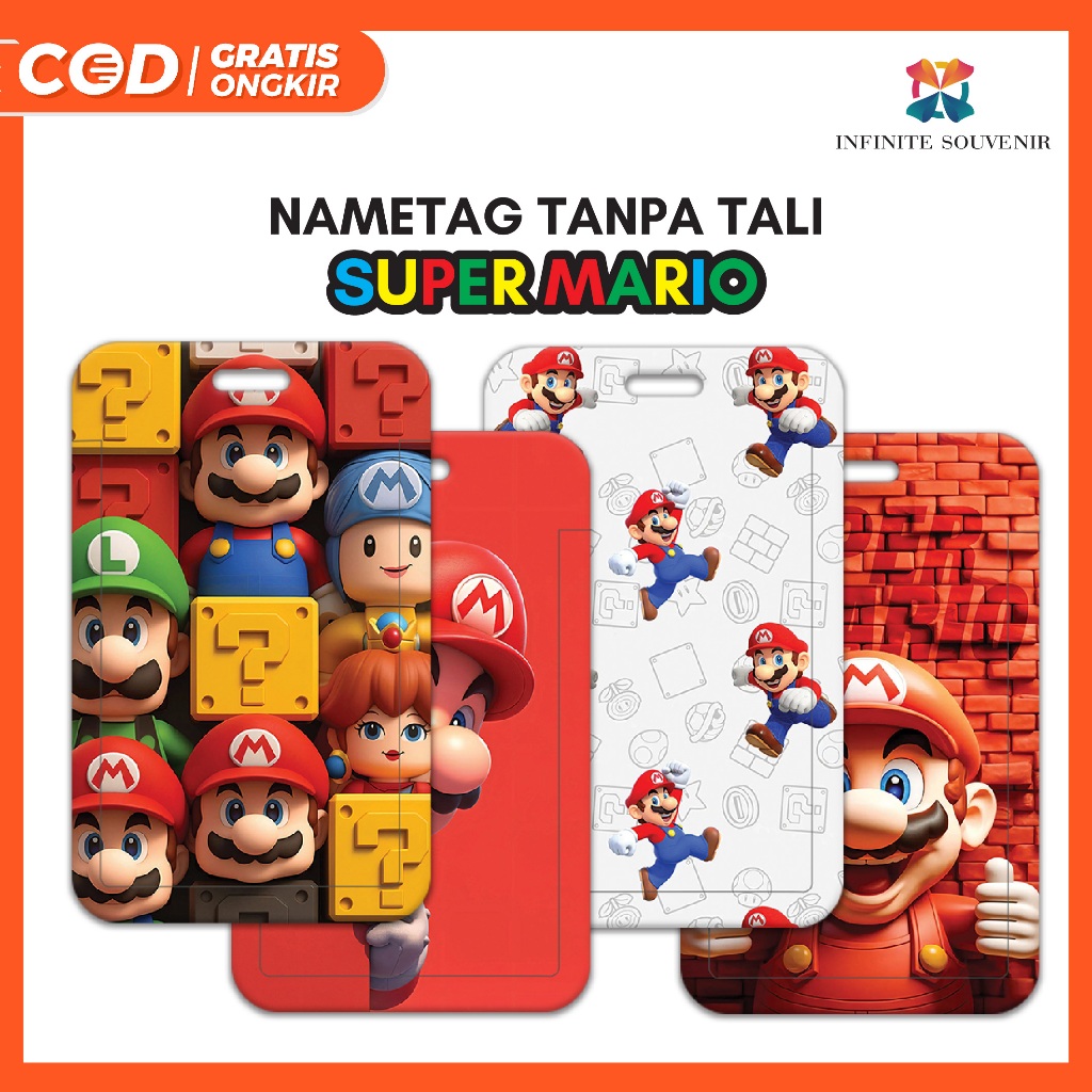 

(N009) Nametag SUPER MARIO BROSS Tanpa Tali / ID Card Holder Luigi / Tempat Kartu
