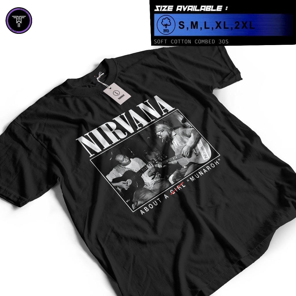 kaos NIRVANA X MANDRA 2 MUNAROH parodi Premium tshirt nirvana kurt cobain
