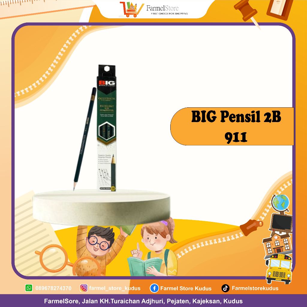 

BIG PENSIL 2B kode 911 (Isi 3,6pcs)