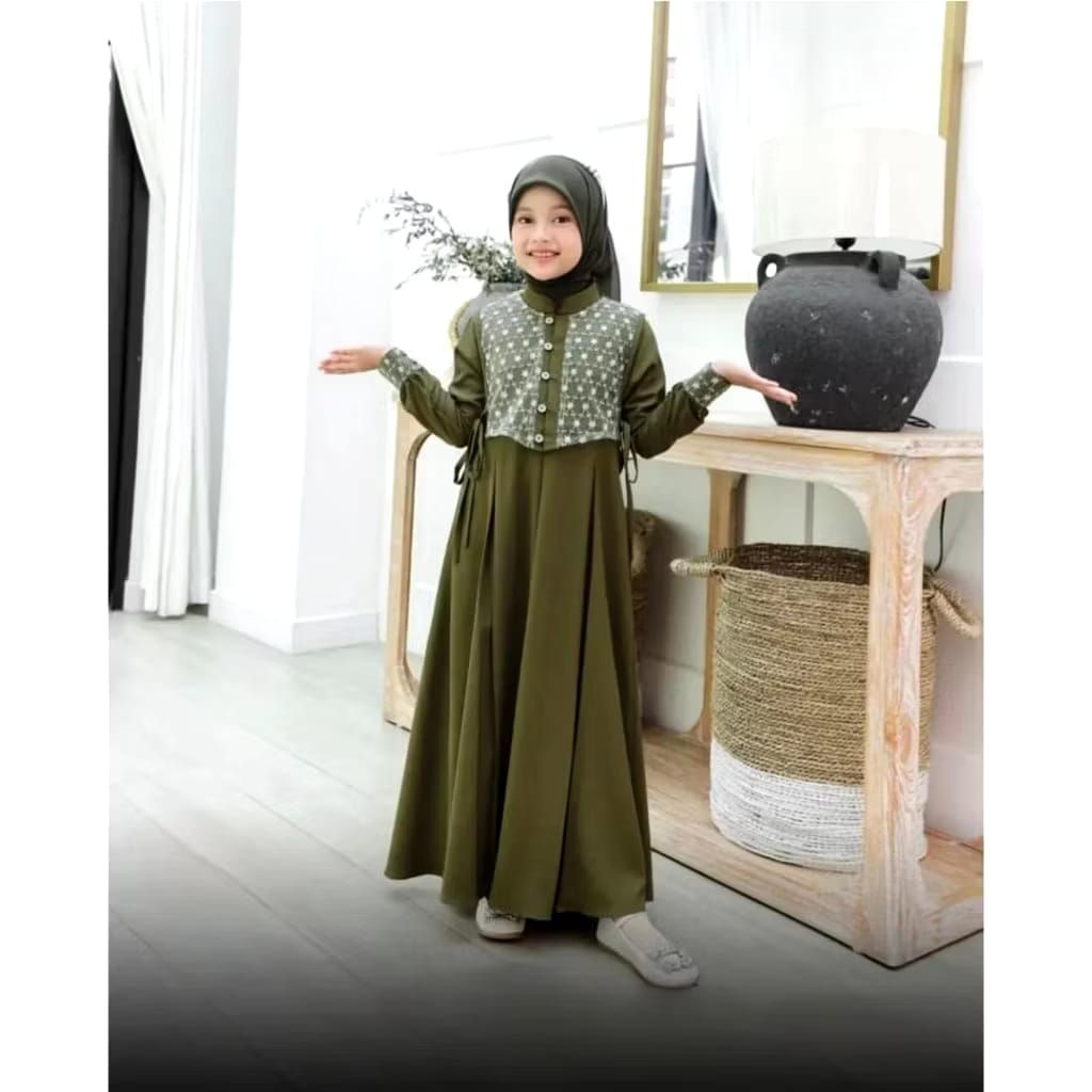 Brokat Gamis Anak Perempuan 8 9 10 Tahun Dress Kids Shabira Bahan Ceruty Babydoll Anak Perempuan Can