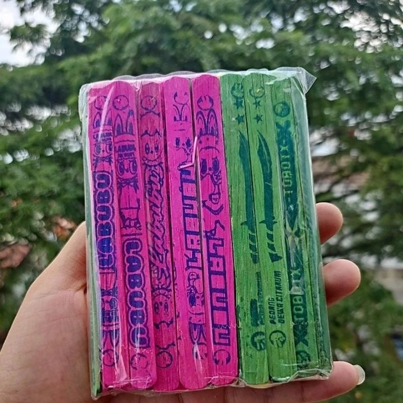 stik warna sablon 100 pcs / stik adu gebrak / mainan stik adu