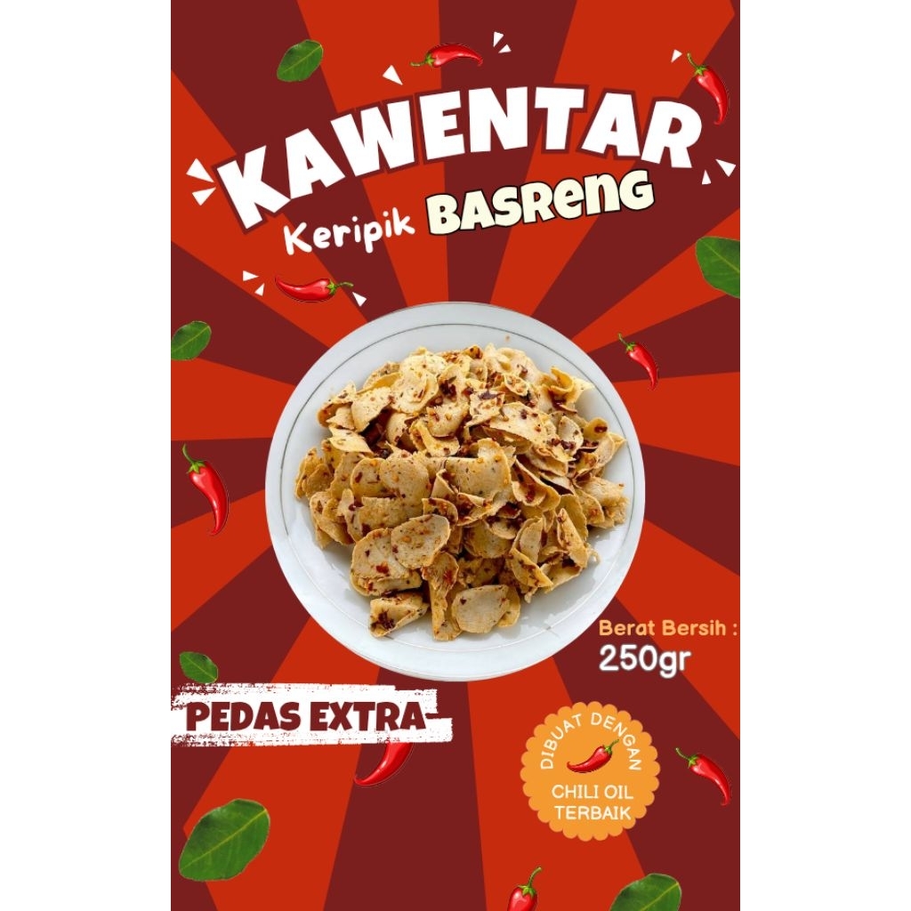 

Keripik Basreng Kawentar Daun Jeruk (PEDAS EXTRA) 250gr