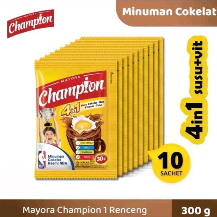 

Energen CHAMPION 35gr - Minuman Serbuk rasa Cokelat Malt RENCENG Champions Susu Coklat 30 Gr Isi 10 Pcs Tanpa Sendok