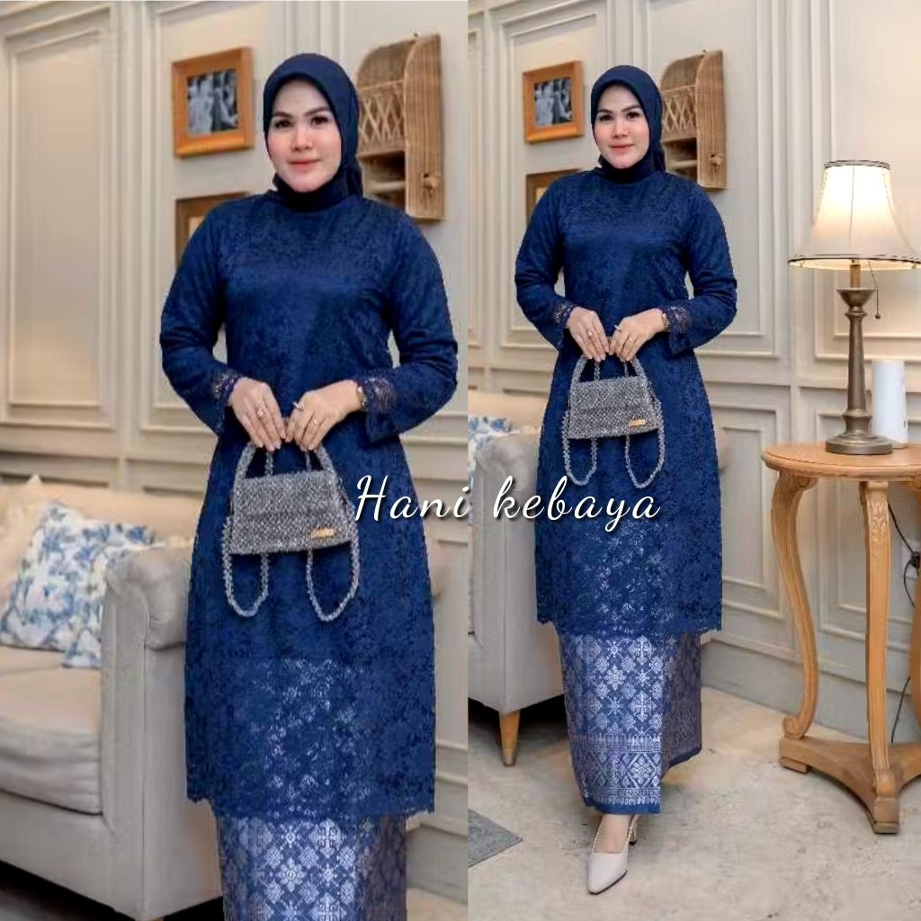 Kebaya Tunik Brokat Set Rok Songket Tenun Kebaya Modern Kebaya Kondangan Pesta Lamaran Wisuda Hajata