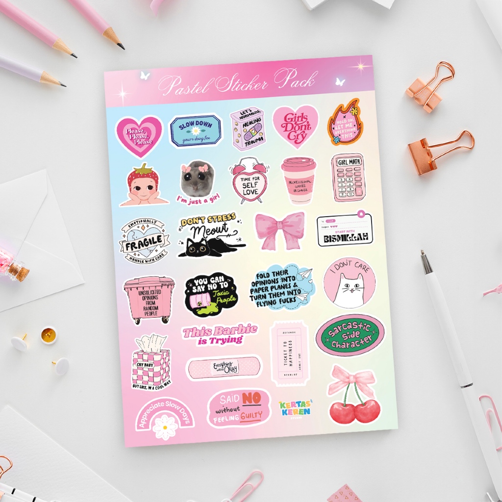 

Stiker Pink Aesthetic 26 PCS – Sticker Pack Pastel Lucu untuk Laptop, Journaling, Scrapbook