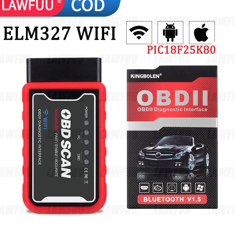 KODE V24Y CODOBD II KINGBOLEN Car Diagnostic PIC1825k8 Bluetooth Wifi Scanner Reader iPhone Android 