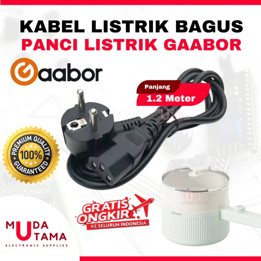 KABEL LISTRIK PANCI LISTRIK GAABOR HIGH QUALITY ANTI KORSLET | COK KABEL PANCI PORTABLE GAABOR | KAB