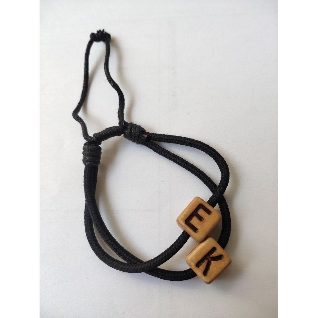 Gelang Tali Serut Huruf Abjad Couple (Gros) - Aksesoris Souvenir