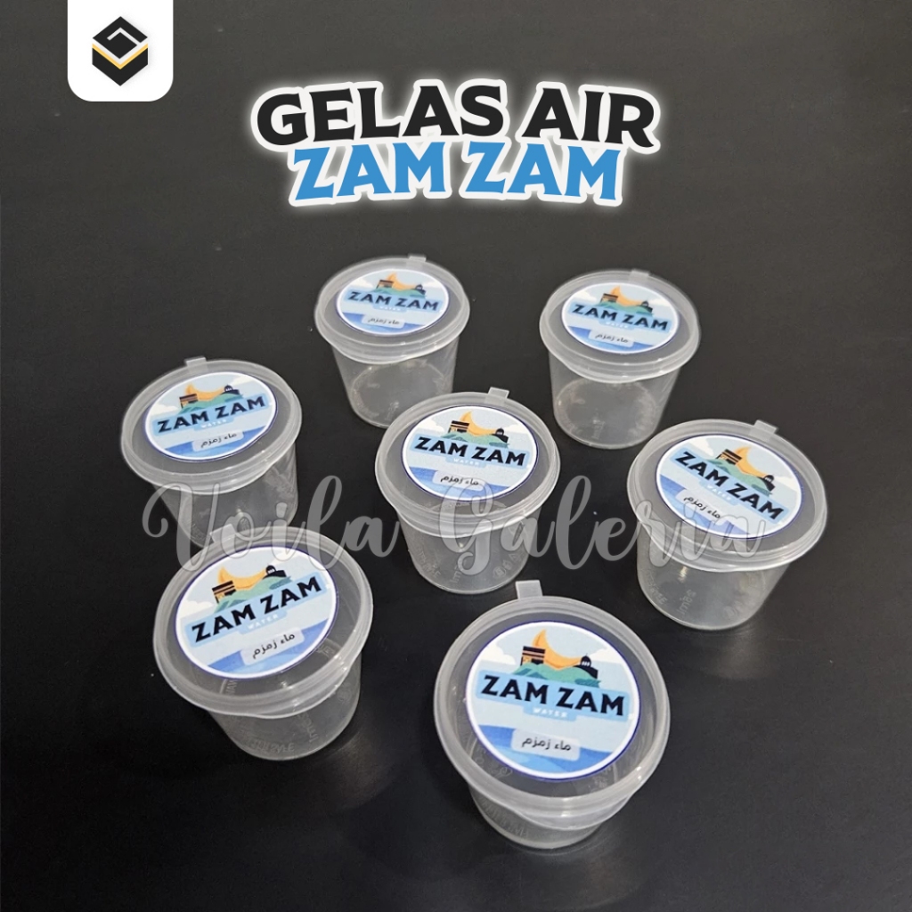 Gelas Air Zam Zam Sekali Pakai 25 ml - Cup Wadah Air Zamzam Plastik Haji Umroh