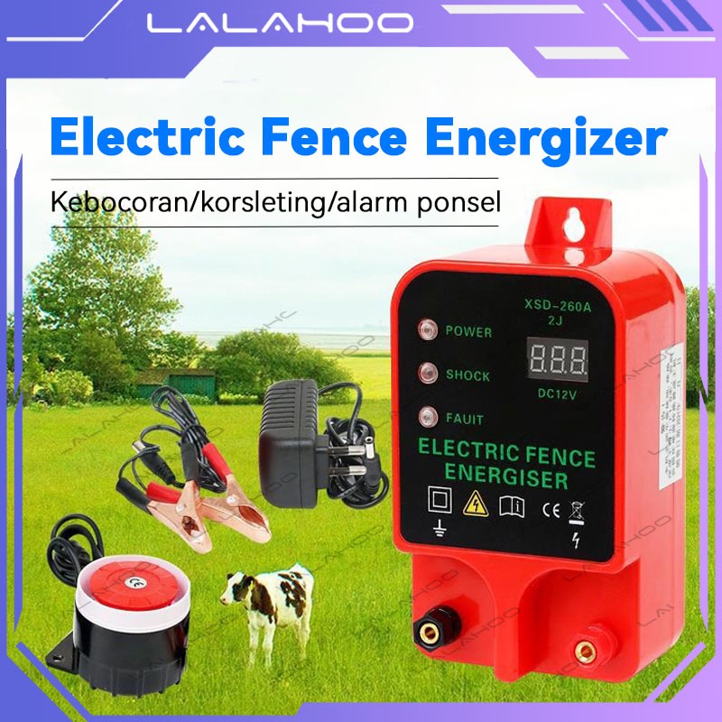 Electric Fence Energizer / Alat Kejut Pagar Listrik Hewan 2J Pemancar Arus 10km Pagar Kejut Perkebun