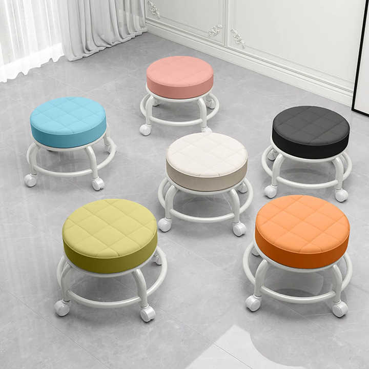 Kursi Bulat Roda Kursi Anak Putar Kursi Kecil Multifungsi Kursi Bundar Anak-Anak