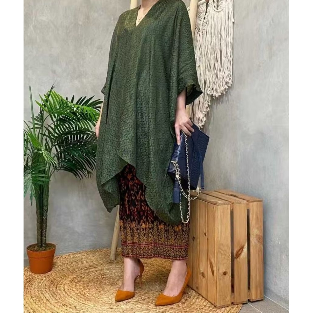 Kaftan Tunik Aruna Viscose | Semi Sutra | Ready Seragaman | Hanya Atasan