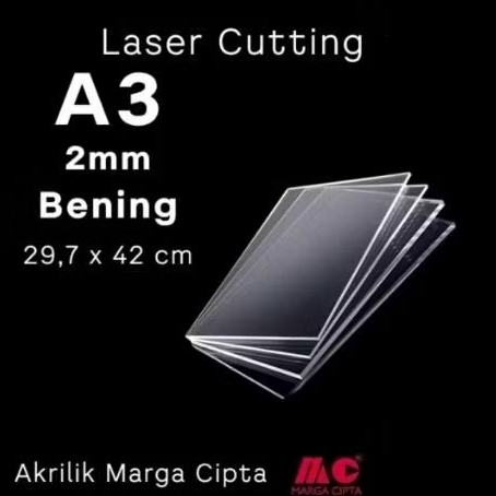 

Akrilik Ukuran A3 bening tebal 2mm