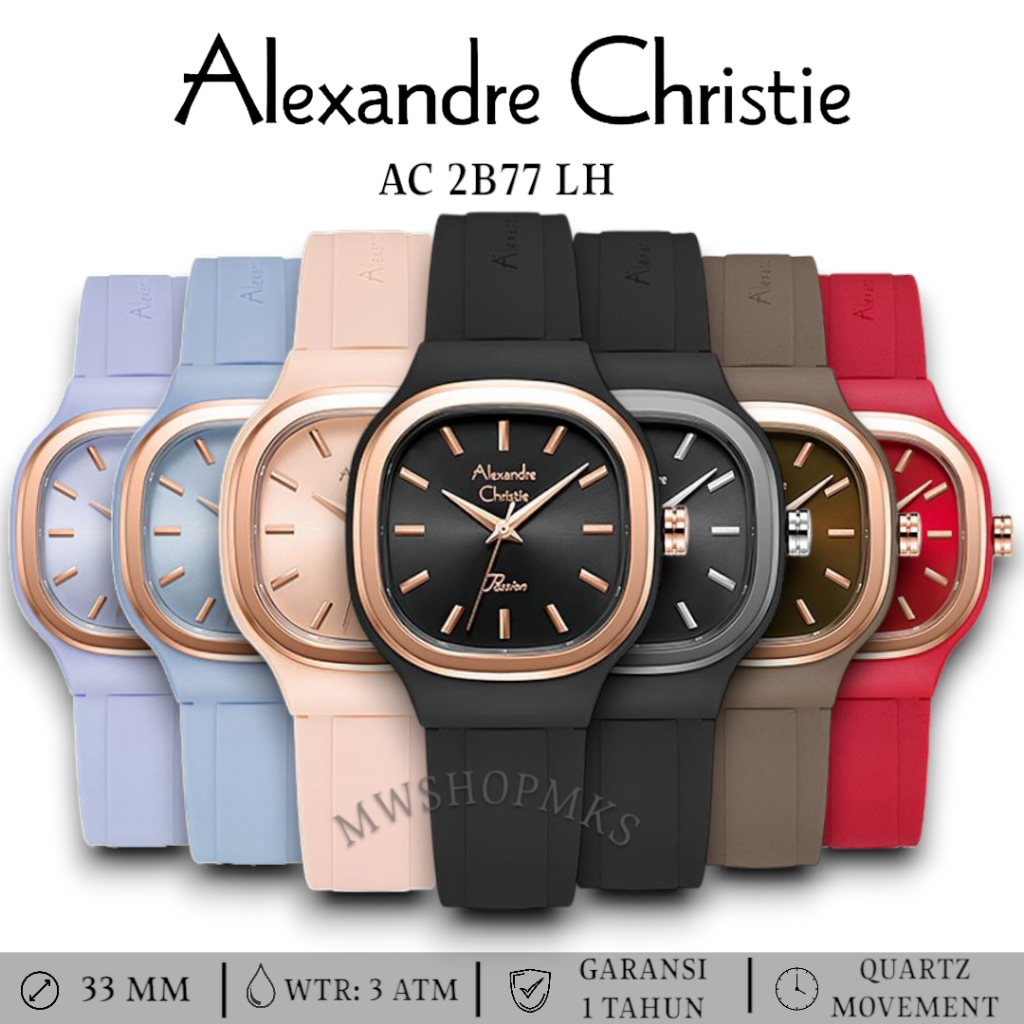 Jam Wanita Alexandre Christie AC2B77 AC 2B77 Original Garansi Resmi Alexander Christie Free Baterai