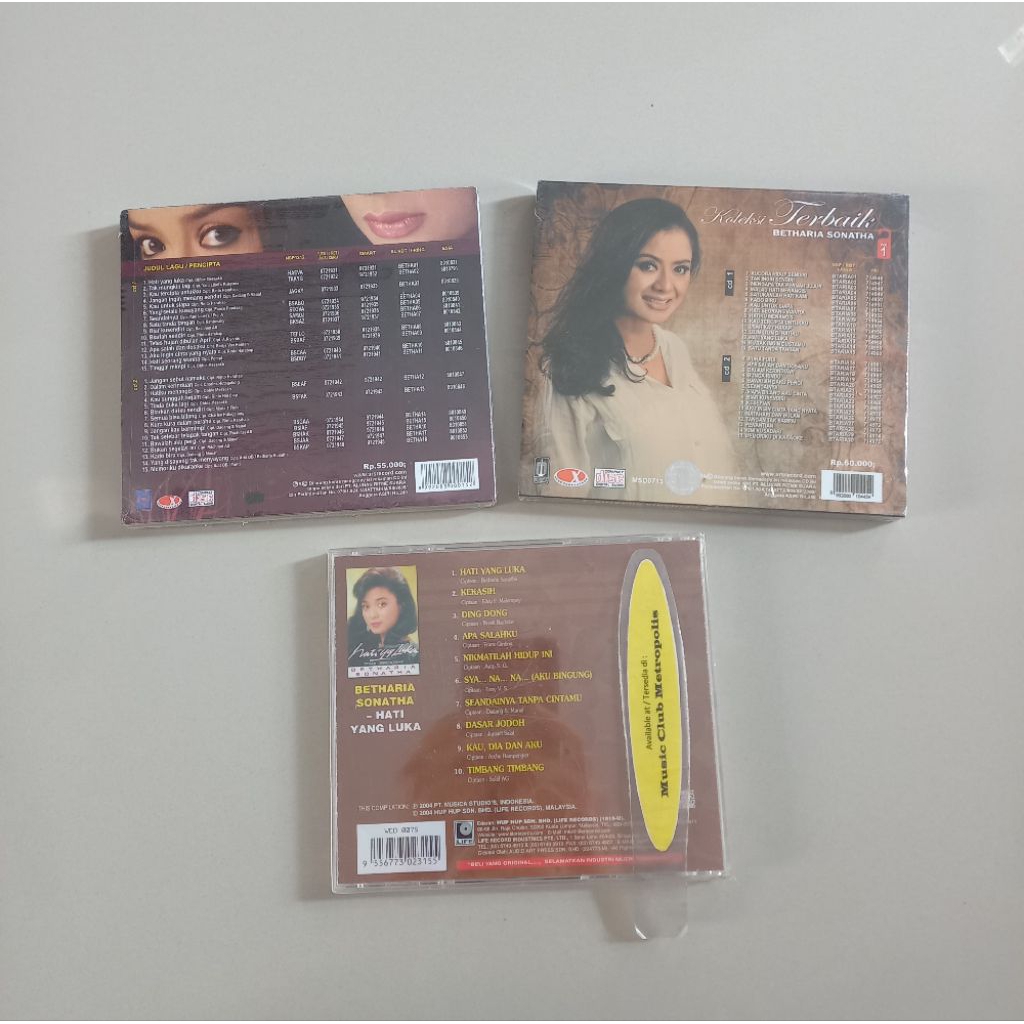 CD BETHARIA SONATA - KOLEKSI TERLENGKAP/KOLEKSI TERBAIK/HATI YANG LUKA (CD IMPORTED)
