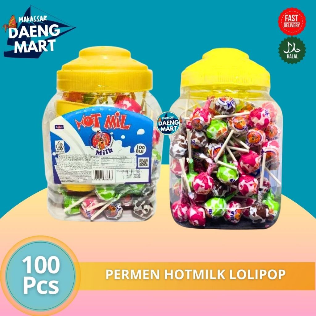 

PERMEN LOLIPOP SUSU ANEKA RASA Hot MilK Toples dan Bungkus isi 100pcs + Gelas ENAK DAN MANIS