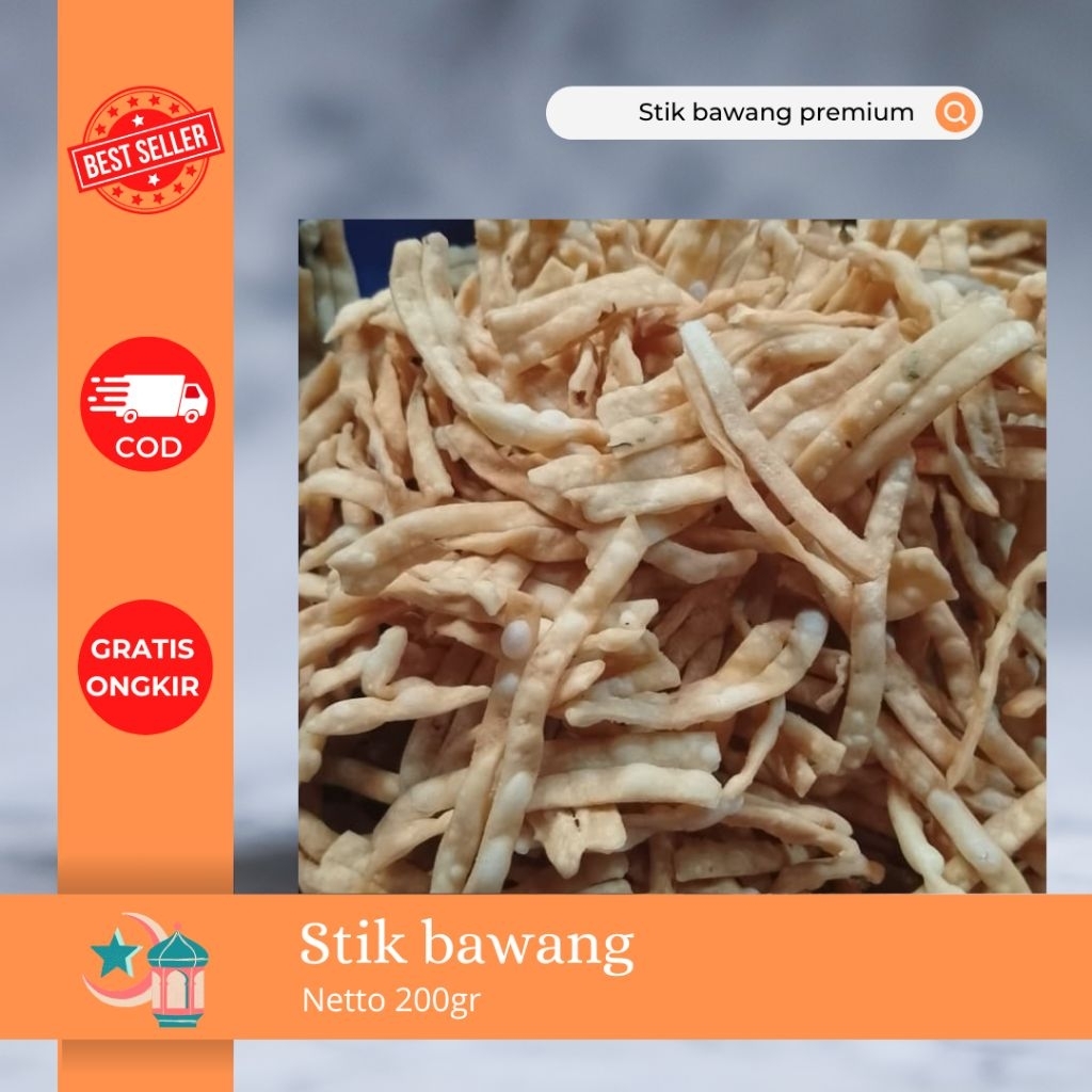 

stik bawang premiun tipis renyah gurih/ kue bawang/ keripik pangsit 200gr