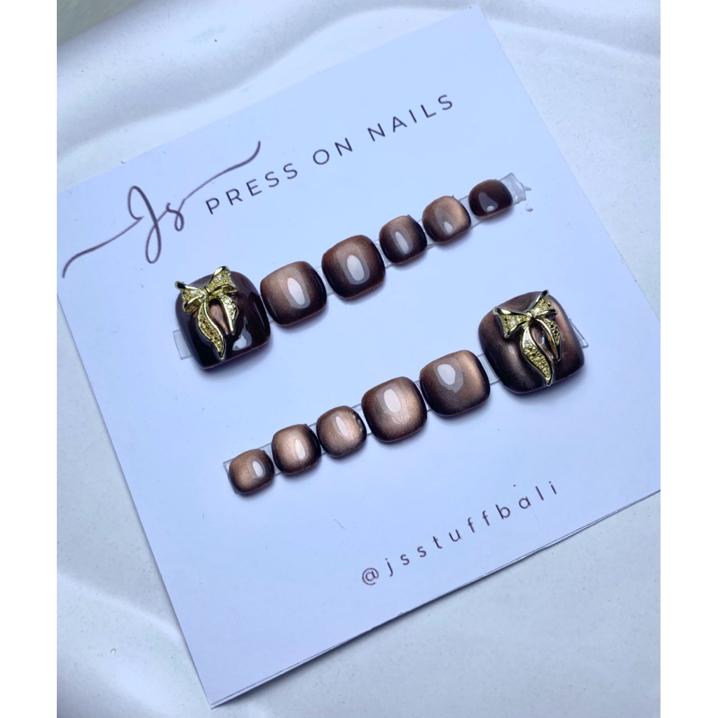 Press On Nails Kaki (toe) Cat Eye/ Nailart/ Kuku Palsu Kaki/ Press On Nails Kaki cantik
