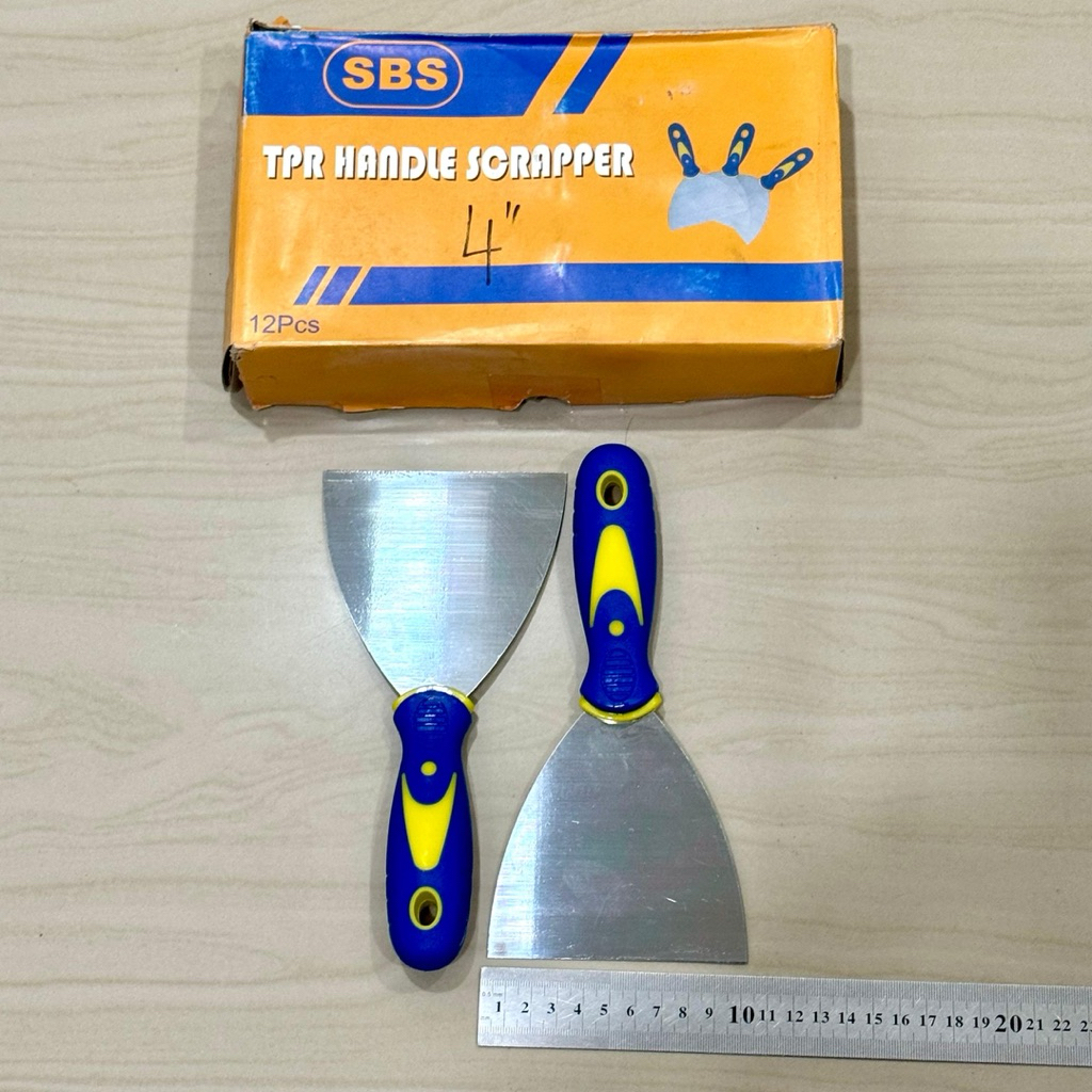 SBS GG KARET 4” inci stainless steel asli sekrap kape gagang karet TPR 4 inci ( 10cm ) putty scrap b