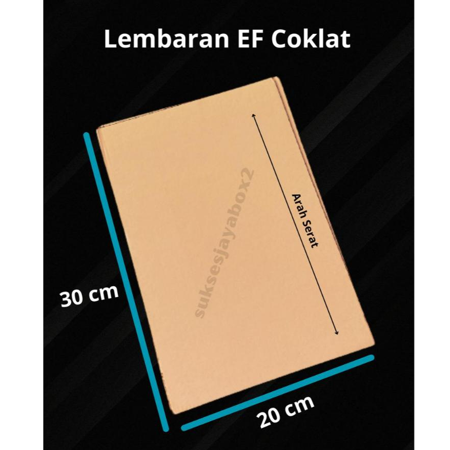 

Dus/Kardus/ Box Lembaran Corrugated Coklat E Flute 2mm uk.20x30cm