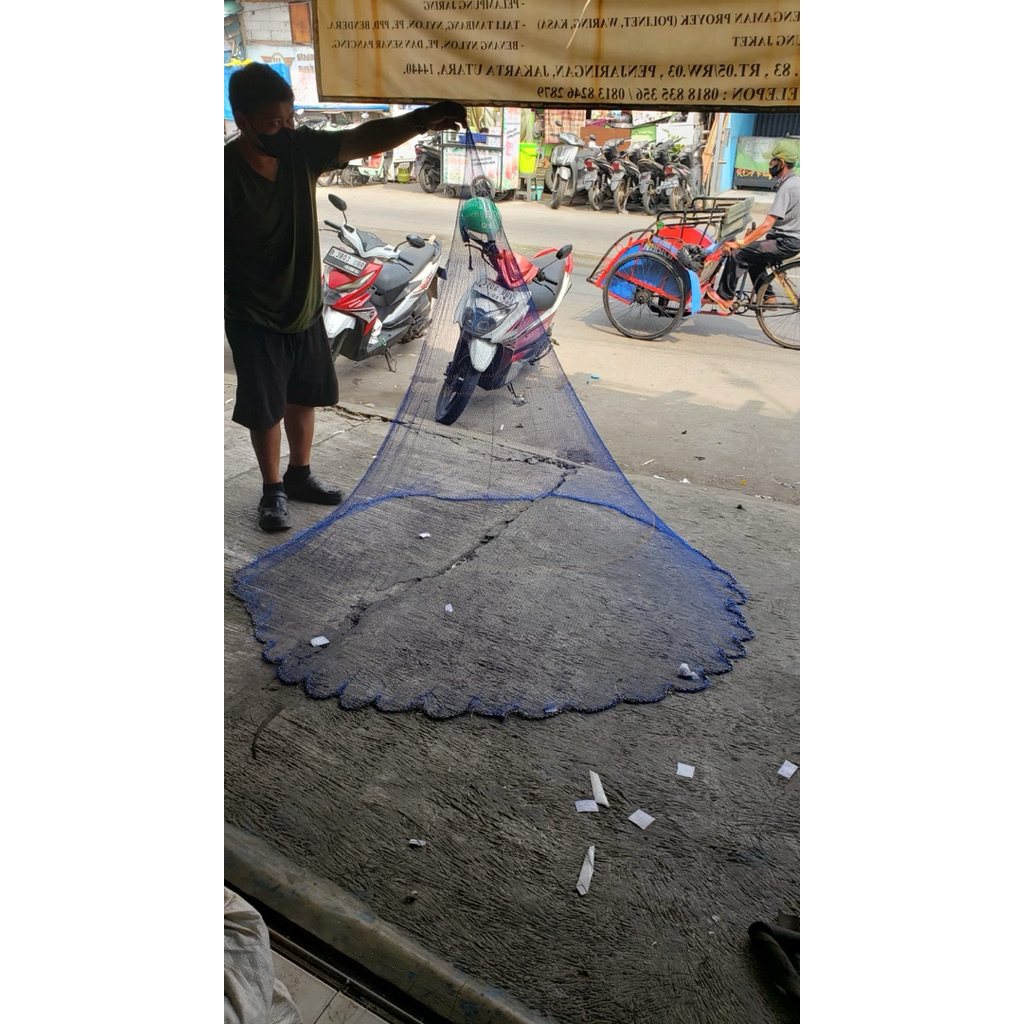 jala ikan bahan nilon bukaan full