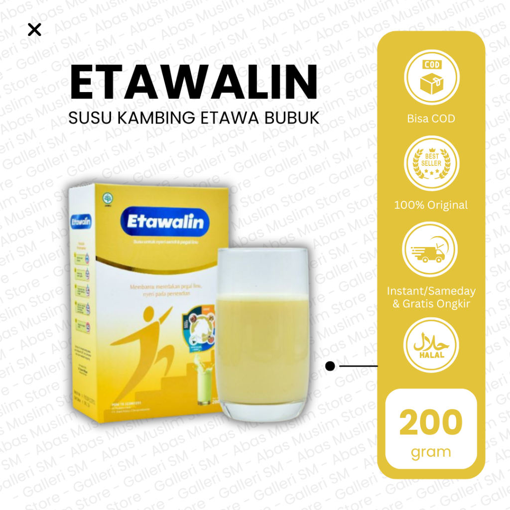 

Susu Kambing Etawalin Bubuk 200 gr Goat Milk Etawa Atasi Asam Urat Rematik Nyeri Sendi Pegal Linu