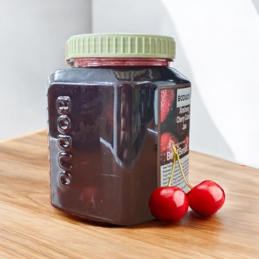 

Xinsheng Premium Boduo Cherry Cubes Flavored Jam - 1kg - Selai Ceri