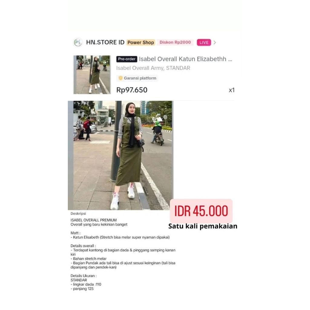 BAJU ISABEL OVERALL KATUN ELIZABETH