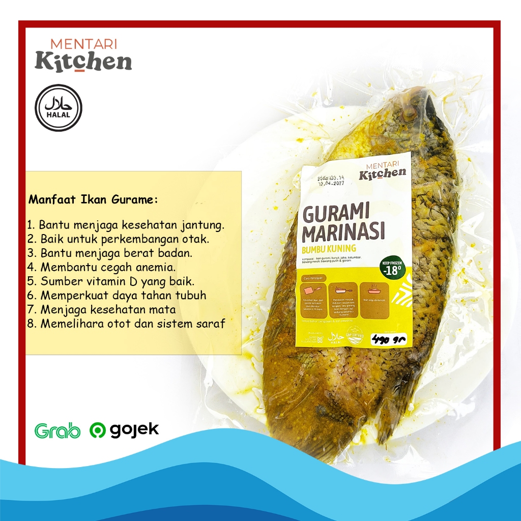

MENTARI KITCHEN IKAN GURAME MARINASI BUMBU KUNING BUMBU BAKAR FROZEN FOOD